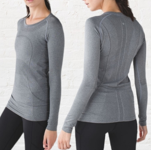 lululemon athletica Tops - Lululemon Run Swiftly Tech Size 6 Grey Long Sleeve Tee